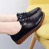 Zapatos Tipo Frijol de Nuevo Estilo con Suelas Suaves, Zapatos para Mamá con Superficie de Cuero Suave, Zapatos Blancos Cómodos, Zapatos Casuales Antideslizantes con Suelas de Goma