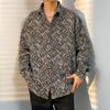 Nueva Chaqueta Camisa Casual Estilo Coreano de Primavera y Otoño para Hombre Jacquard Teñido en Hilo con Solapa Chaqueta Juvenil Guapa Celebridad de Internet Superior