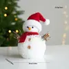 Muñeco de Nieve Tejido de Peluche Adorno de Muñeco de Nieve de Espuma Juguete de Muñeca Decoración Navideña