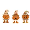 Nuevos adornos decorativos de Halloween superventas transfronterizos: calabaza de madera, bruja, espantapájaros, diablillo, decoraciones para el hogar
