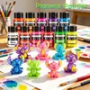 Pó Neon Transfronteiriço Pó Fluorescente Artesanato de Resina DIY Pó Colorido para Impressão Pigmento Fluorescente de Dupla Utilização Óleo-Água 20ml