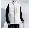 2026 Estilo Americano Cor Sólida Gola Alta Colete Masculino Roupa de Inverno Quente Espessado Versátil Jaqueta de Algodão Casaco Tendência