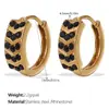 Novos Brincos Redondos com Strass Micro-Incustado, Brincos, Formas Geométricas, Brincos Banhados a Ouro 18K em Aço Inoxidável, Joias para Orelhas