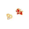 Pendientes de Hazte Rico Rápido, Modernos y Versátiles, Rojos para el Año de Nacimiento de Mujer, Monedas de Cobre Festivas de Año Nuevo, Regalo para Novia