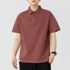 Camisa Polo de Peso Pesado 230g Manga Corta para Hombre Verano 2024 Nuevo Estilo Cuello Vuelto Color Sólido Camiseta Moda Top Holgado