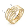 Pulsera Trendy de Patrón de Ola Irregular, Brazalete Liso Abierto, Suministro de Joyería de Gama Alta de Nicho para Comercio Exterior