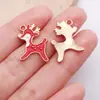 Mezcla 20 Colgante de Aleación Navideño con Goteo de Aceite Rojo de Papá Noel Reno Copo de Nieve DIY Pulsera Accesorios de Joyería