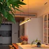 Lustre de restaurante Mina, designer minimalista italiano, luxo simples e criativo, para sala de chá, ilha, luz longa de tira de alta qualidade