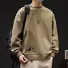 Moletom trendy, artístico, fashion, simples, estilo Harajuku, novo, versátil, casual, de corte solto, com gola redonda, de manga longa, popular