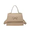 2025 Nova Moda Verão Bolsa Grande Capacidade Simples Casual Moderna Textura Laço Ombro Transversal