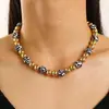 Bufanda de Seda con Estampado de Leopardo Cadena de Suéter con Perlas para Mujer, Lujo de Gama Alta Nicho Versátil Lazo Corazón Collar