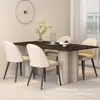 Mesa de Jantar em Ardósia Preta Pura, Novo Estilo Italiano de Alta Qualidade Moderna Minimalista para Uso Doméstico 2024 Mesa de Jantar Retangular para Apartamento Pequeno