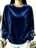 Ropa de otoño/invierno para mujer europea y americana 2026: Tienda independiente de Amazon, camiseta casual de terciopelo de manga larga con cuello redondo para mujer