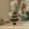 Navidad Americana Vintage Resina Colgante Pequeño Navidad Muñeco de Nieve Muleta Bolsa de Regalo Decoración de Árbol de Navidad de Escritorio Cuerda para Colgar