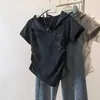 Camiseta Tie-Dye Manga Curta Plus Size para Mulheres, Novo Estilo de Verão, Valoriza Silhuetas Curvas, Versátil, Design de Ombro Regular