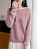 Novedades Otoño/Invierno Primera Línea Suéter Pulóver de Punto Grueso Cálido con Cuello Redondo de Piel de Mapache para Mujer Artesanía Sin Costuras Estilo Perezoso