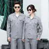 Conjunto de ropa de trabajo para primavera y otoño, resistente al desgaste y a la suciedad, ropa de protección laboral abotonada para fábricas, obras de construcción, reparación de automóviles, personalizable con logo