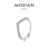 Modian Lujo Accesible Nicho Anillo Geométrico de Flecha de Plata Esterlina S925 para Mujer Trendy Fino Corazón de Niña Anillo de Diamantes Simple