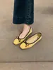 Primer encuentro: Zapatos planos Mary Jane Ji Wanwan para mujer, punta cuadrada, corte bajo, gamuza, lazo, estilo nuevo 2026, sin cordones