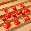 Llavero Día Nacional Colgante Creativo Regalo Pequeño Bandera Patriótica Bandera Roja de Cinco Estrellas Colgante para Estudiante Llavero de Resina
