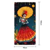 Banderas de Puerta Mexicanas para el Día de Muertos Transfronterizas, Calaveras Caléndulas, Decoraciones de Tela de Fondo Exóticas, Venta al por Mayor de Fabricantes