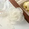Accesorios de peluche DIY de camelia color macarrón, malla brillante, dulces materiales semiacabados hechos a mano para ropa al por mayor