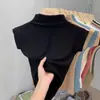 Tailandia Sudeste Asiático Camiseta Blanca de Cuello Medio para Mujer Diseño de Verano Nicho Aspecto Adelgazante Top Base