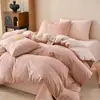 Juego de cuatro piezas de algodón 100% Clase A para maternidad e infantil, sábana de algodón puro, funda de edredón de algodón de fibra larga 100%, ropa de cama suave para otoño e invierno