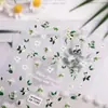 Pegatinas Originales para Uñas Florales Frescas 5D en Relieve Primavera y Verano Pequeñas Flores Blancas Frescas Accesorios para Uñas Artísticas Estilo Aa