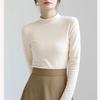 Camiseta térmica de forro polar de doble cara de peso pesado, corte ajustado, con forro polar integrado, capa base cálida de manga larga para mujer