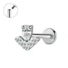 Zeming Original Douyin Más Vendidos F136 Aleación de Titanio y Circonio Aretes de Tachuela Diseño de Nicho Perforación de Lóbulo de la Oreja Tachuelas para Cartílago de la Oreja Estilo Europeo Americano