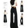 Jeans acampanados negros de cintura baja estilo americano para mujer, nueva colección primavera y otoño, no ajustados, adelgazantes, pierna ancha, pantalones acampanados en forma de herradura