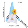 Figura Decorativa Fofa com Tema de Hong Kong e Flores Pequenas, Boneca Gnomo de Pelúcia, Figura de Velho Sem Rosto Rudolph