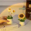 Flores de Punto Simuladas Nomeolvides Lana Hecho a Mano Plantas en Maceta Terminadas Adornos Pequeños para Escritorio de Sala de Estar Regalos Pequeños Venta al por Mayor Transfronteriza