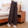 Pantalones de Pijama de Algodón Seda para Mujer Primavera y Verano Nuevos Populares en Internet Cintura Alta Pierna Ancha Ropa Exterior Primavera y Otoño Talla Grande Pantalones para Aire Acondicionado de Casa