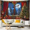 Serie navideña transfronteriza de fondo, fiestas europeas y americanas, tela colgante, arte, decoración de pared, tapiz impreso, tapiz navideño