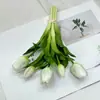 Tulipanes Artificiales Ins de Goma Suave Ramo Flores Falsas Decoraciones de Alto Nivel para Hogar Sala de Estar Decoraciones de Boda Venta Directa de Fábrica