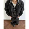 Vacaciones de Otoño e Invierno Conjunto de Dos Piezas para Hombre Chaqueta Acolchada de Alta Gama Atractiva Chaqueta para Hombre Marca de Moda Top de Cuadros con Solapa Cleanfit