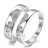 Cross-border exclusivo para joias de mão europeias e americanas anel de casal aberto feminino coreano zircão de seis garras coroa anel de casamento anel de par vivo