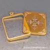 Colgante de caja thangka de acero de titanio 4*5 Tíbet caja pequeña thangka gabu collar dorado no se desvanece caja vacía thangka