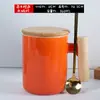 Caneca Cerâmica Ins com Cabo e Tampa de Madeira, Colher, Copo d'Água Artístico para Casal, Copo de Leite, Caneca de Café, Logo Personalizado, Uso Doméstico