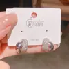 Brincos de Tarraxa Zircônia Estilo Ins de Alto Padrão Exquisitos Versátil Temperamento Personalidade Estilo Clássico Cool Acessórios de Brincos Geométricos