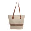 Bolso de Paja Rayado de Color Contrastante Estilo Mori Ins Estilo Occidental Bolso Tejido a Mano Casual para Viajar al Trabajo Estilo Occidental Bolso de Playa Bolso Tote