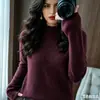 Suéter de punto de cuello medio para mujer, venta al por mayor transfronteriza, otoño e invierno, top de talla grande, artículo popular de exportación para capas base