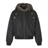 Yidao Vintage 2026 Invierno Nuevo Estilo Callejero Americano Nicho Hebilla de Metal Engrosada Cálida Corta con Capucha Chaqueta de Algodón para Hombre
