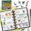 200 Pegatinas de Animales y Dinosaurios Caja de Regalo Dibujos Animados Decoración de Diario DIY Pegatinas de Recompensa para Niños de Preescolar Caja de Regalo con Lámina de Oro