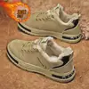 Sapatos Masculinos de Proteção do Trabalho, Forrados com Lã para o Inverno, Quentes, Adequados para Trabalhar em Obras, Trabalho, Esportes Casuais, Tênis com Solas Macias, Sapatos de Algodão Resistentes ao Desgaste