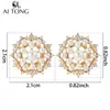 Aitong Diseño de Joyería, Lujo Accesible y Pendientes de Gama Alta, Flores Brillantes, Pendientes Elegantes de Nicho, Pendientes de Borla con Perlas