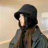 Sombrero de Pescador Grueso Cálido con Forro Polar para Otoño e Invierno, Sombrero Protector para los Oídos Resistente al Viento para Ciclismo al Aire Libre, Sombrero Cubo Casual Estilo Japonés para Circunferencia de Cabeza Grande