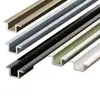 Tira de acabamento em forma de U de liga de alumínio para decoração de teto, tira de pressão com flange em forma de U com ranhura interna, tira de acabamento retrátil para linha da cintura